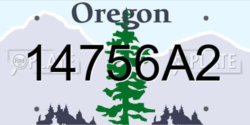 14756A2 Oregon License Plate