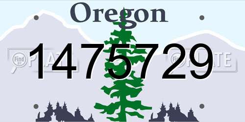 1475729 Oregon License Plate