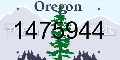 1475944 Oregon License Plate