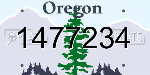 1477234 Oregon License Plate