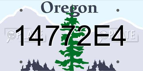 14772E4 Oregon License Plate