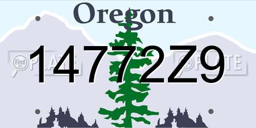 14772Z9 Oregon License Plate