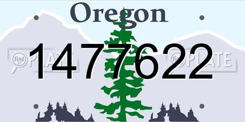 1477622 Oregon License Plate