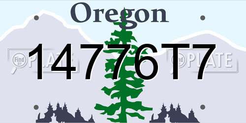 14776T7 Oregon License Plate