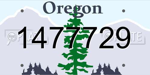 1477729 Oregon License Plate