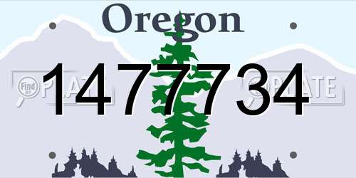 1477734 Oregon License Plate