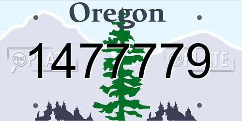 1477779 Oregon License Plate