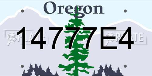 14777E4 Oregon License Plate