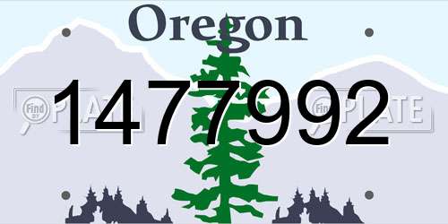 1477992 Oregon License Plate