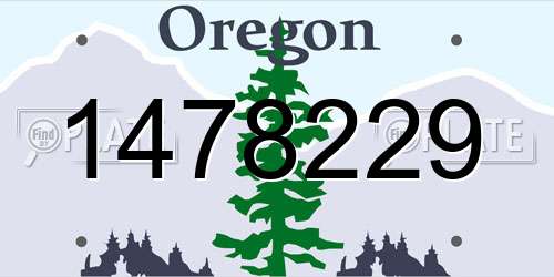 1478229 Oregon License Plate