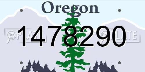 1478290 Oregon License Plate