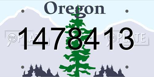1478413 Oregon License Plate