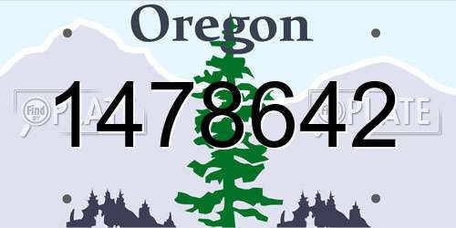 1478642 Oregon License Plate