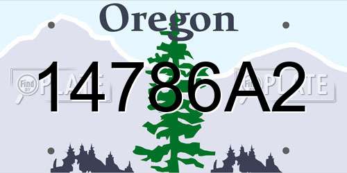 14786A2 Oregon License Plate