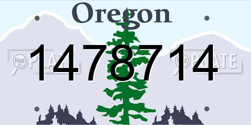 1478714 Oregon License Plate