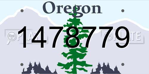 1478779 Oregon License Plate