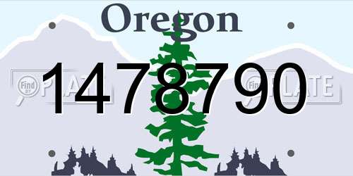 1478790 Oregon License Plate