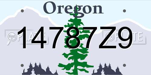 14787Z9 Oregon License Plate