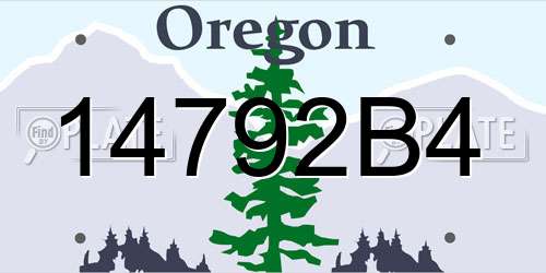 14792B4 Oregon License Plate