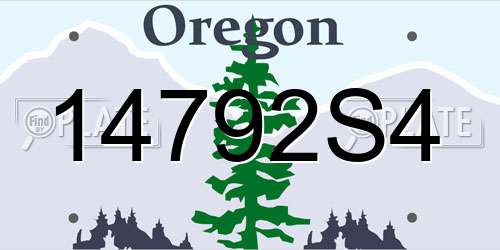 14792S4 Oregon License Plate