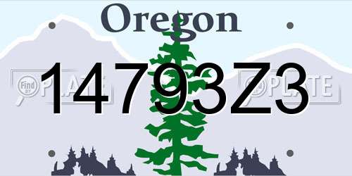 14793Z3 Oregon License Plate
