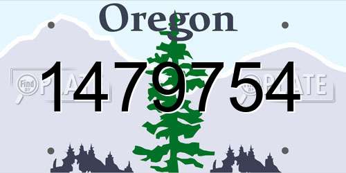 1479754 Oregon License Plate