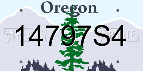 14797S4 Oregon License Plate