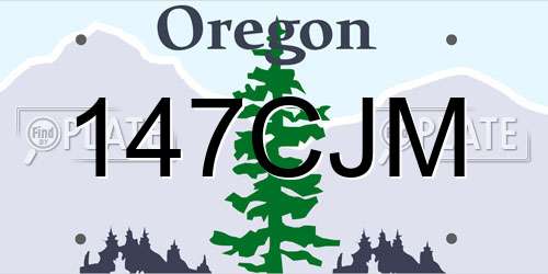 147CJM Oregon License Plate