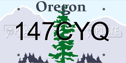 147CYQ Oregon License Plate