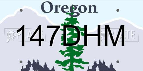 147DHM Oregon License Plate