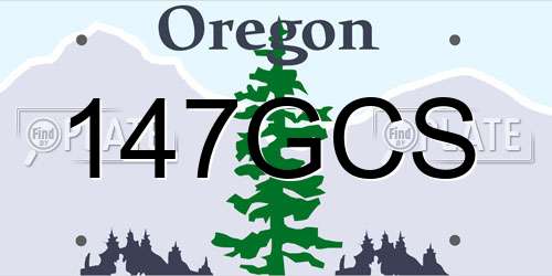 147GCS Oregon License Plate
