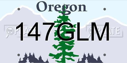 147GLM Oregon License Plate