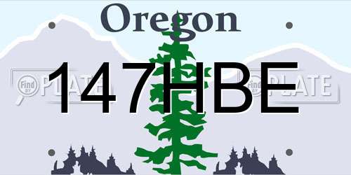 147HBE Oregon License Plate