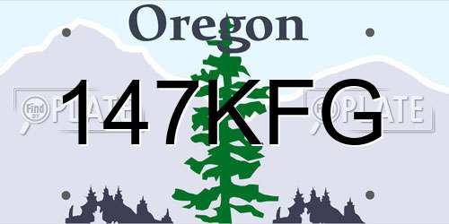 147KFG Oregon License Plate