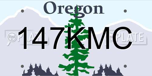 147KMC Oregon License Plate