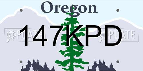 147KPD Oregon License Plate