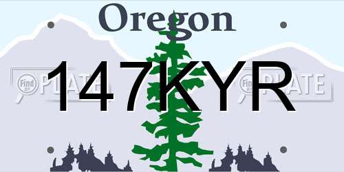147KYR Oregon License Plate