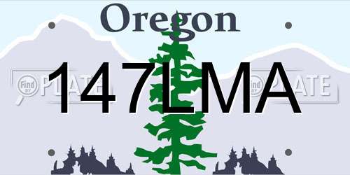 147LMA Oregon License Plate