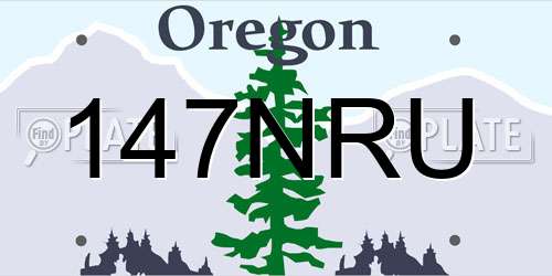 147NRU Oregon License Plate