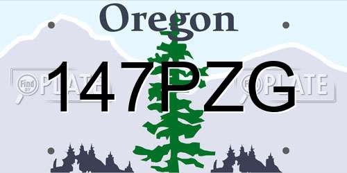 147PZG Oregon License Plate