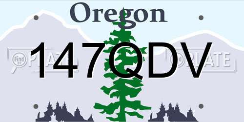 147QDV Oregon License Plate