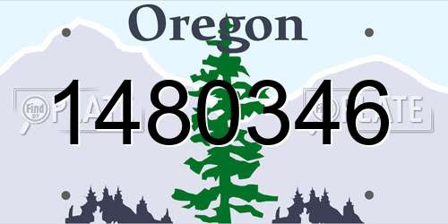 1480346 Oregon License Plate