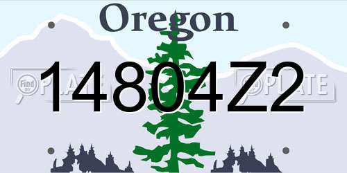 14804Z2 Oregon License Plate
