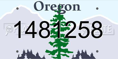 1481258 Oregon License Plate