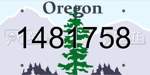 1481758 Oregon License Plate