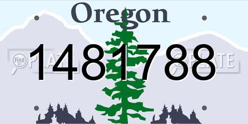 1481788 Oregon License Plate