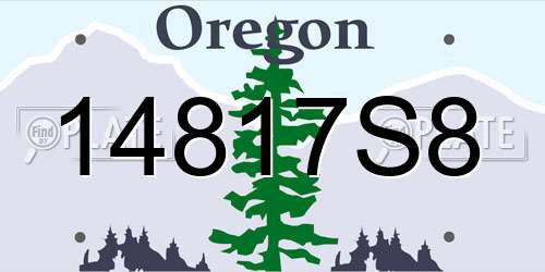14817S8 Oregon License Plate