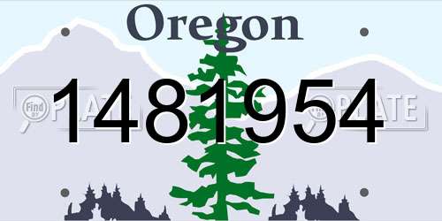 1481954 Oregon License Plate