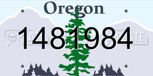 1481984 Oregon License Plate