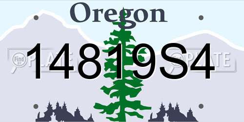 14819S4 Oregon License Plate